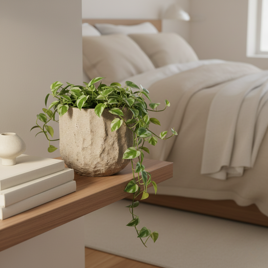 Textured Stone Plant Pot