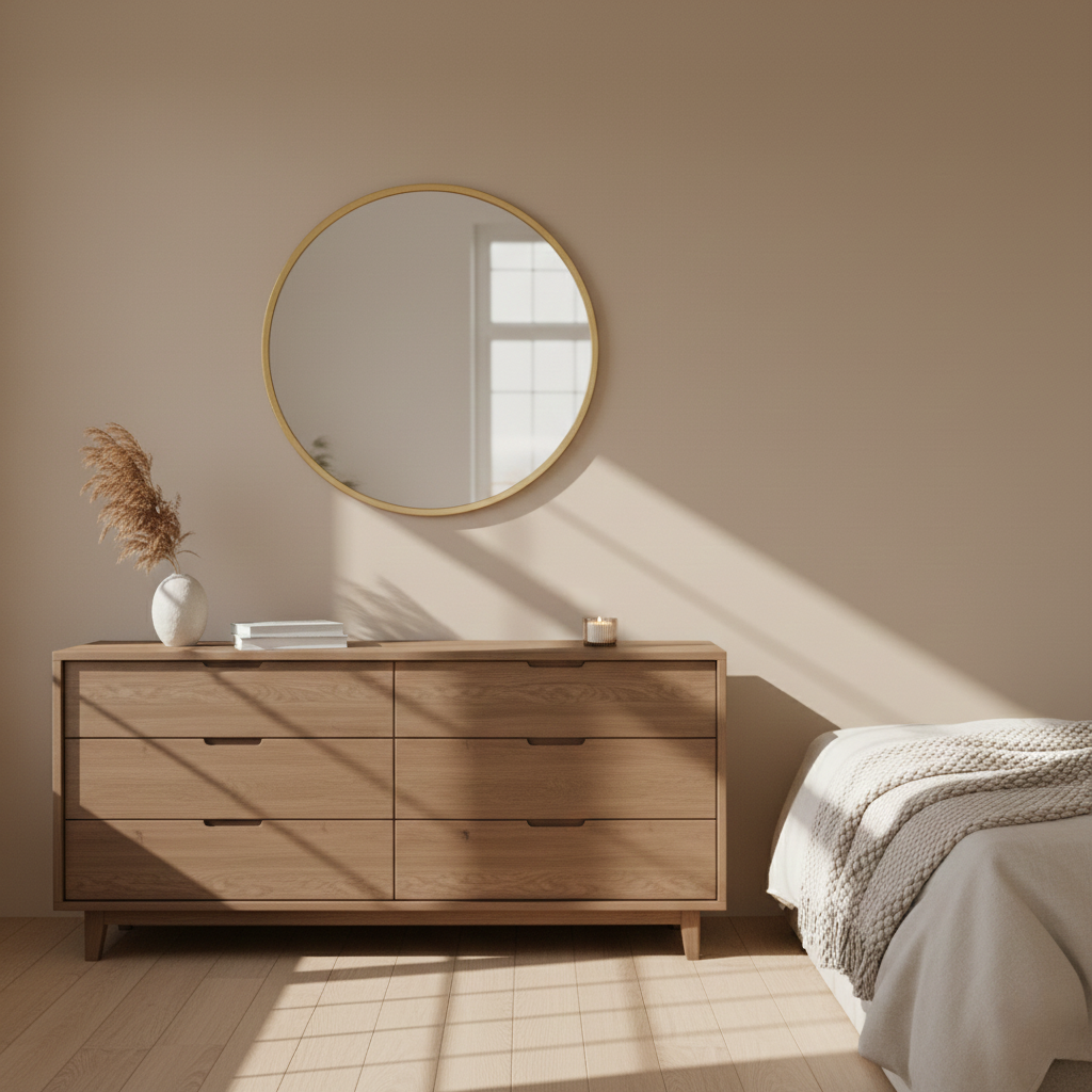 Gold Round Wall Mirror