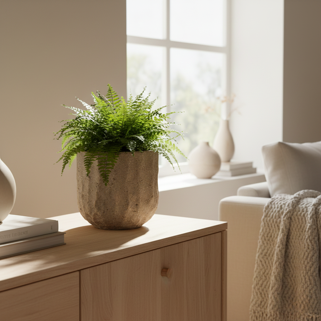 Textured Stone Plant Pot