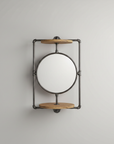 Industrial Pipe Wall Shelf with Mirror