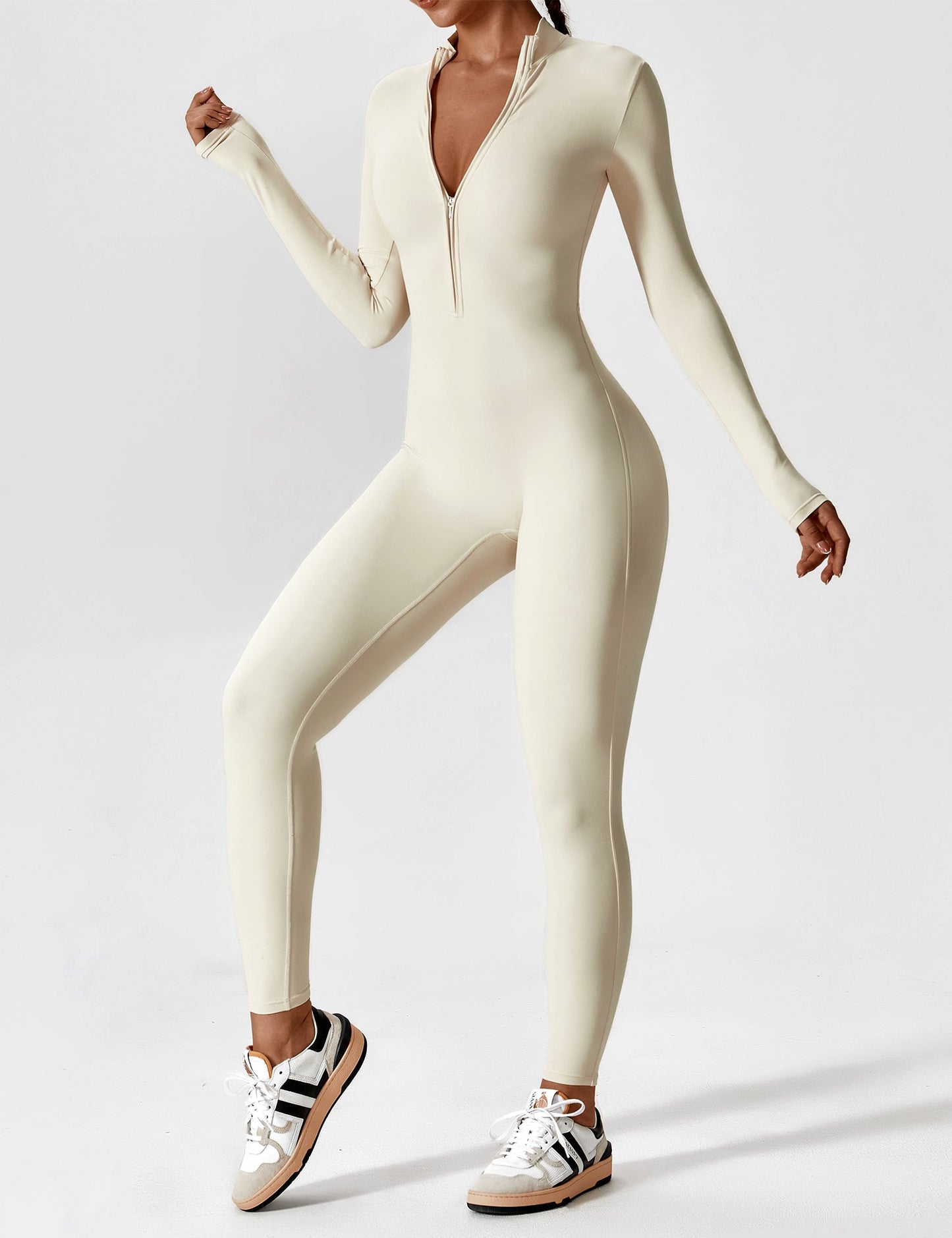 Giozza Long Sleeve Zipper Jumpsuit